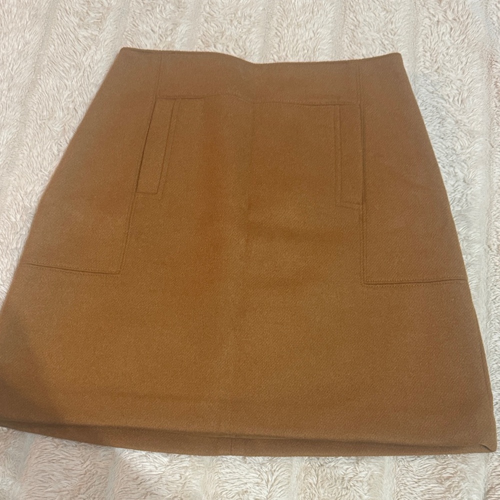 LOFT Tan/Brown Wool Blend Skirt -Size 8P - Picture 2 of 11